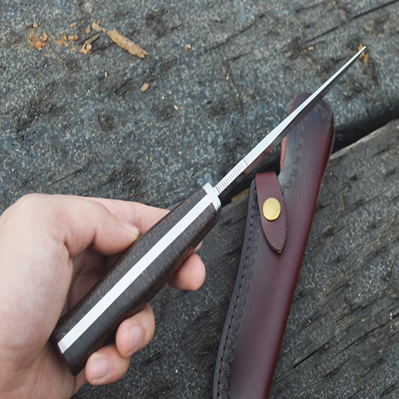 

Fixed Blade Knife 61HRC Straight Knife Outdoor Hunting Survival Rescue Survival Tactics EDC Tool DC53 Steel Blade Linen Handle