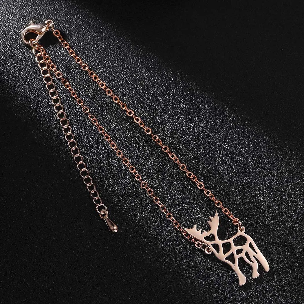 Женские полые браслеты Олень Kinitial милые с оригами браслет шармами для влюбленных