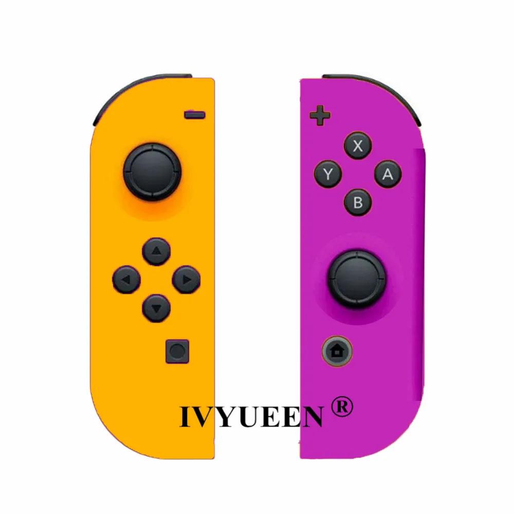 Neon Orange Purple IVYUEEN левый и правый сменный кожух для переключателя shand Joy-con контроллер DIY чехол и кнопки ABXY D-Pad для консоли Joycon - Цвет: Neon Orange Purple