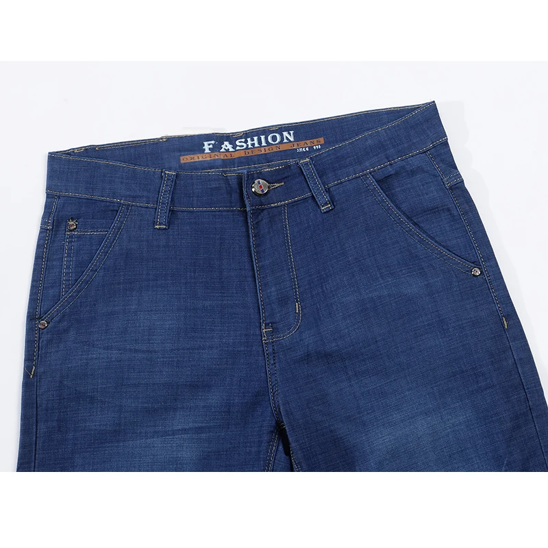 Джинсовые шорты KSTUN мужские стрейчевые брюки прямого кроя Regular Fit хлопковые