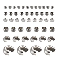304 stainless steel covers crimp end beads fitting ball chain stopper spacer beads box for diy jewelry making findings supplies