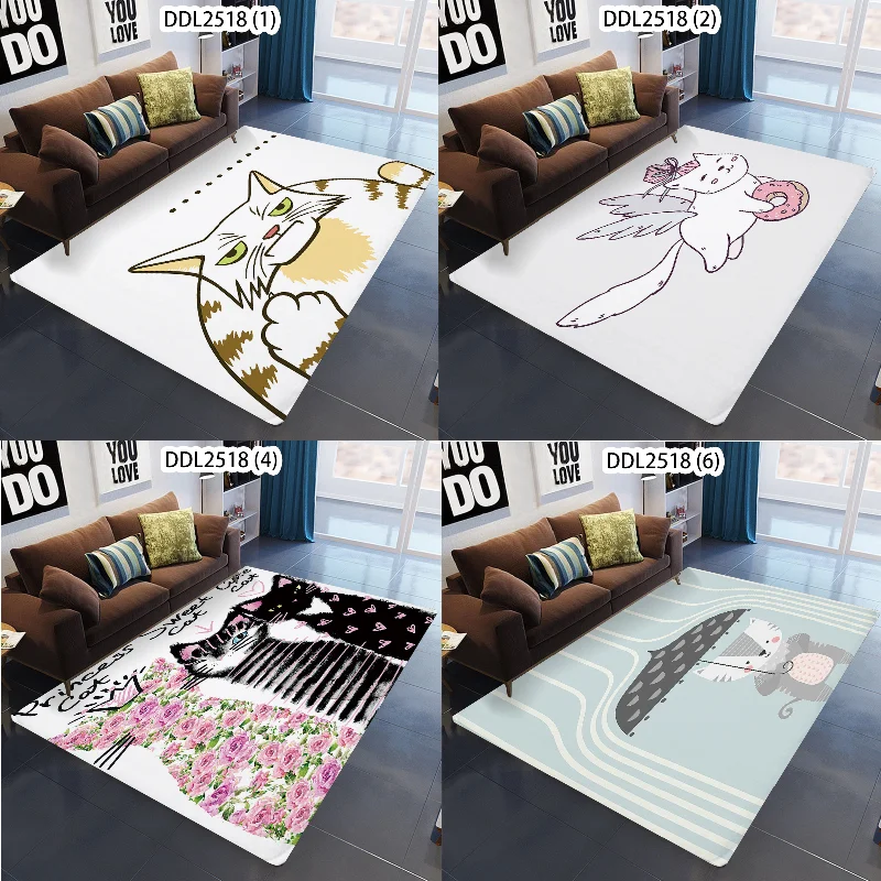 Мультяшный кошачий коврик для гостиной большой ковер ванной комнаты | Дом и сад