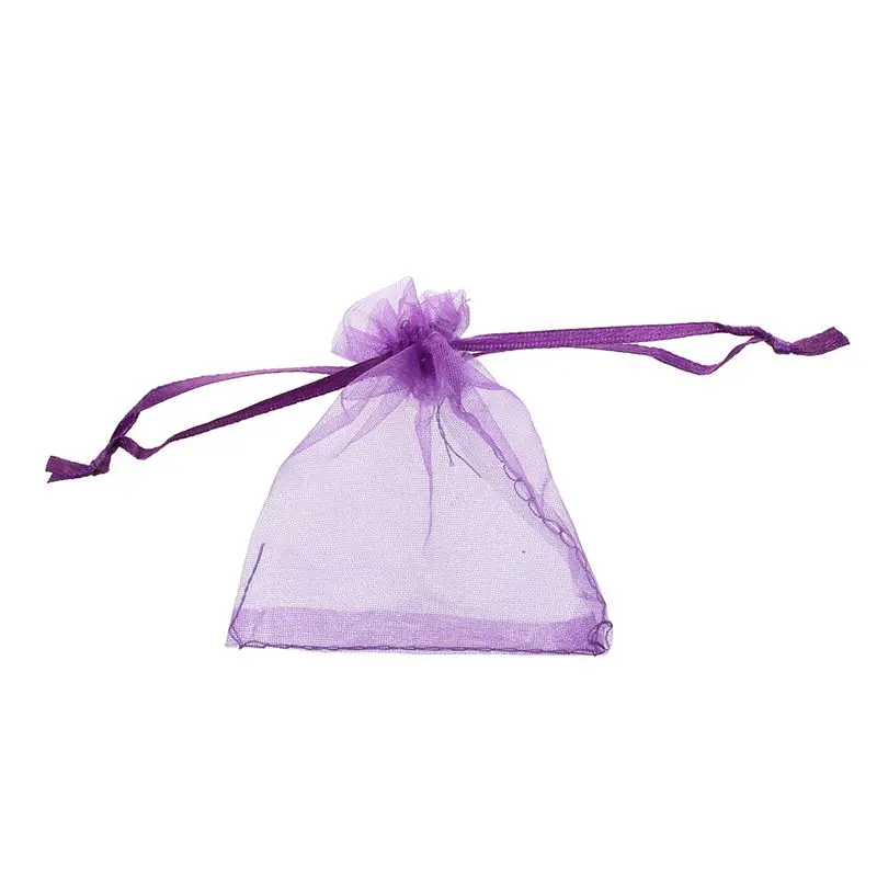 Упаковка из 10 шт. красивая темно фиолетовой органзы подарок и пользу Сумки 7 см x 9