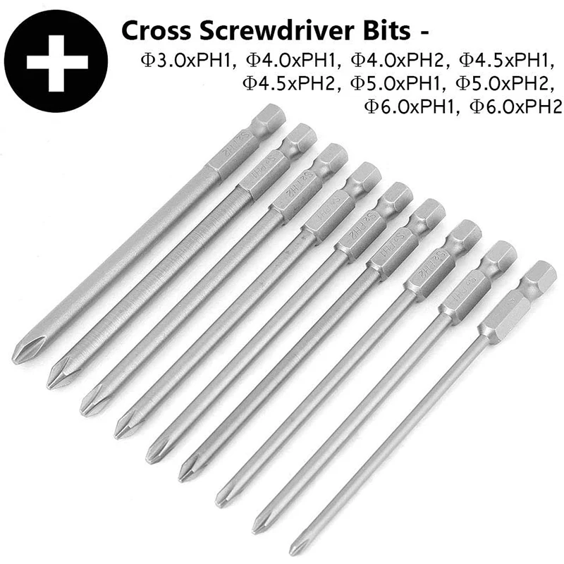 

23Pcs netic Screwdriver Bits Set,1/4 Inch Hex Shank S2 Steel 100mm/4 Inch Long netic Screwdriver Bits Set