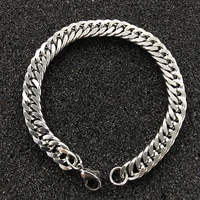 az 7mm high quality stainless steel bracelets for men hip hop cuban link chain hand nk chain women goth jewelry