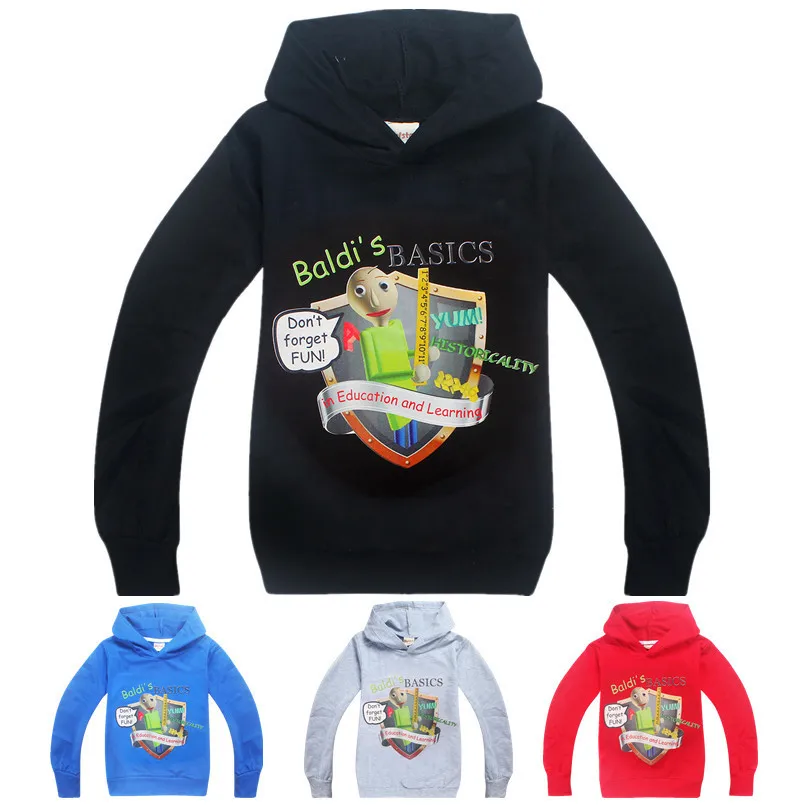 

2020 Pure Cotton T Shirts Hoodies Cartoon Figure Baldi's Basics In Education Kids Clothes Summer Girls Boys Kids Sport Clothes
