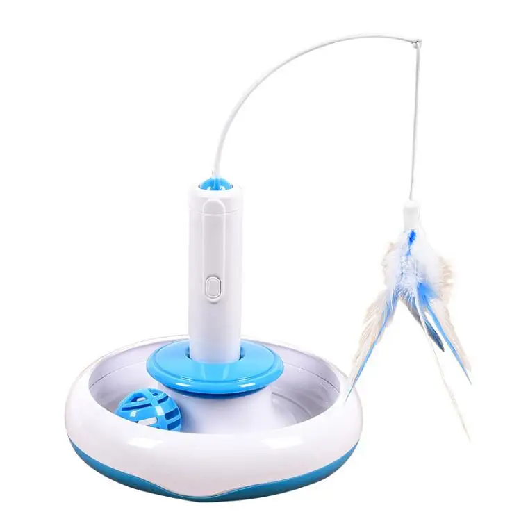 

Pet Cat Electric Toys Teaser Interactive Cats Toy Rotating Designed Funny Feather Toys for Pet Cats Small Animals