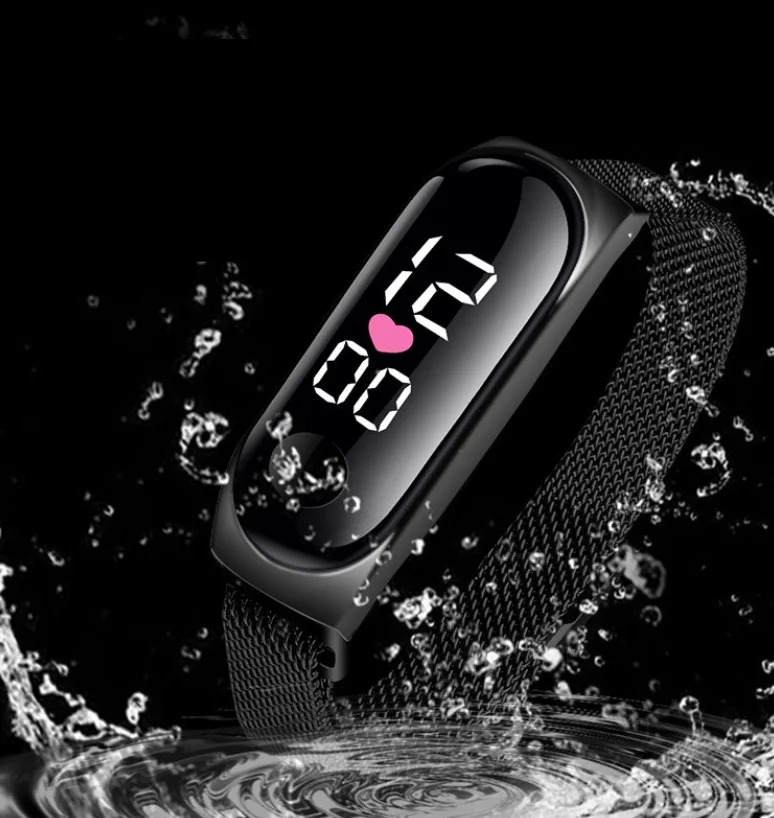 

Fashion Women's Watch M4B108 Rose Gold Stainless Steel Dress LED Quartz Bracelet Female Clock Relogio Drop Ship