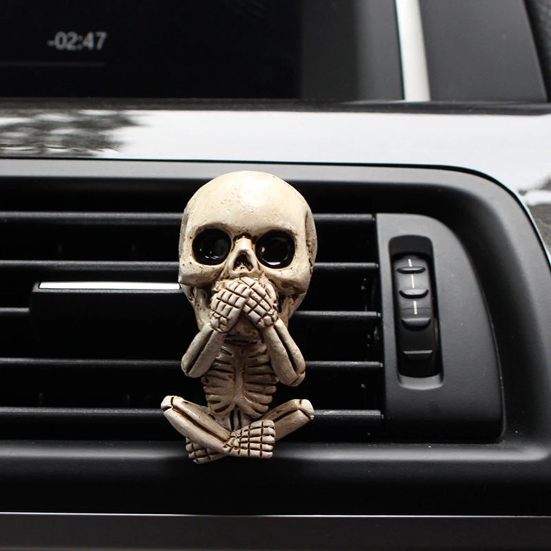 

Creative Bone Skull Diffuser Car Decor Factory Price DarkCar Fragrance Clip Auto Vent Air Freshener Car Air Purif