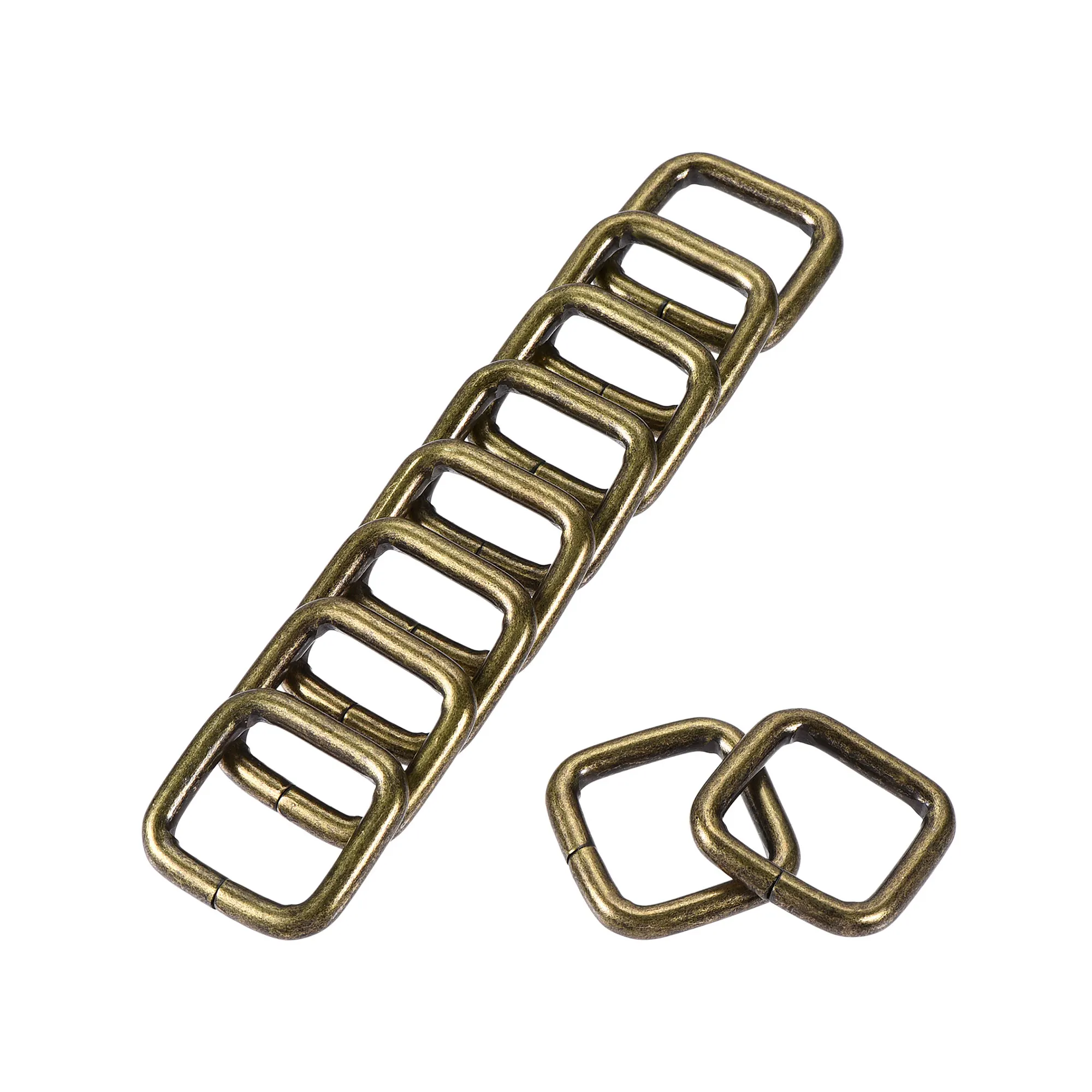 

Uxcell Metal Rectangle Ring Buckles 16x16mm for Bags Belts DIY Bronze Tone 60pcs