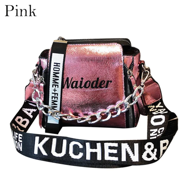 Pink HEFLASHOR Women Shoulder Bag Fashion Laser Transparent Crossbody Bags Messenger Shoulder Beach Bag New Design Shoulder Bags - Цвет: Pink