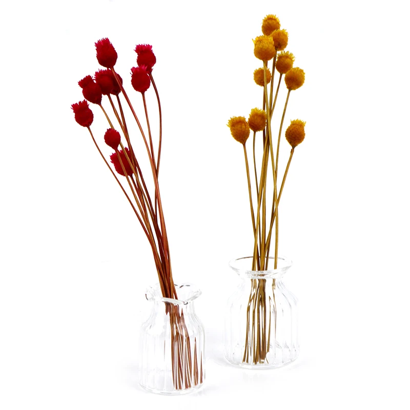 

1PC Dollhouse Miniature Accessories Miniature Glass Bottle Flower Arrangement Simulation Vase Toys Doll House Decoration Random