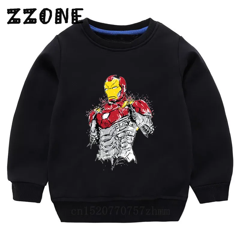 Детские толстовки с капюшоном свитшоты героями мультфильмов Marvel мстители