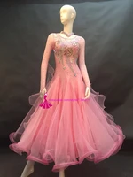 new arrival standard ballroom dance competition dress high quality custom made women pink ballroom dancing dresses