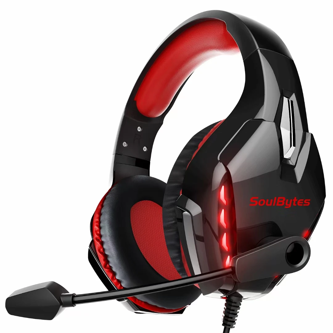 

LED Interface Heavy Bass Headphones Wired Sport Game Headset For PS4 PS5 Xbox Comfortable Earbuds Earphone Black With Microphone