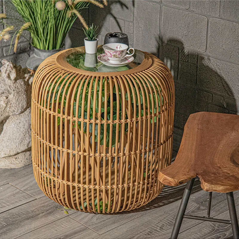 Новый китайский Маленький журнальный столик из бамбука и ротанга для дома