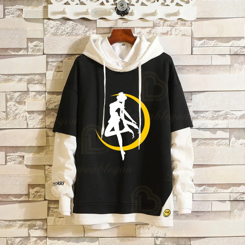 

Sailor Moon New Fashion Women Girl Harajuku Cute Hoodies Sweatshirts Hooded Pullover Streetwear Cosplay Costume Coat