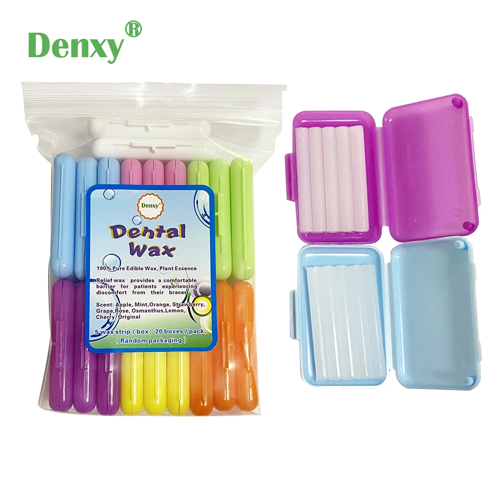 Denxy-caja de cera Dental para aparatos de ortodoncia, soporte para el cuidado bucal, para prevenir la irritación de las encías, 20 unidades