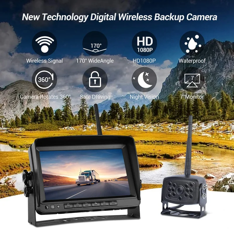 Автомобильная беспроводная камера заднего вида Wifi цифровая 7 дюймов дисплей