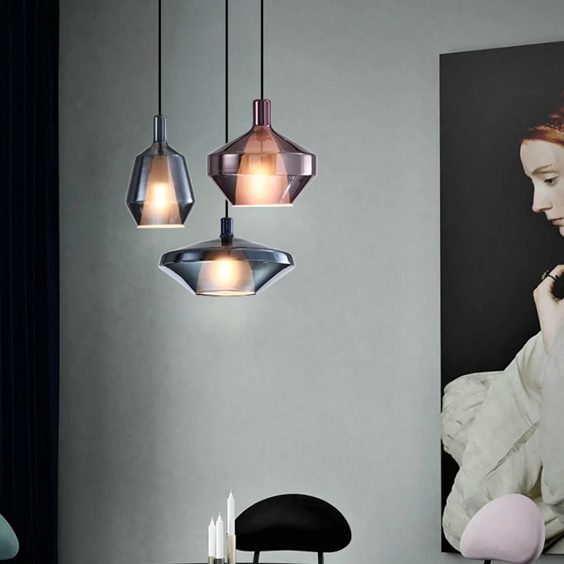 Скандинавский Железный стеклянный подвесной светильник промышленный для
