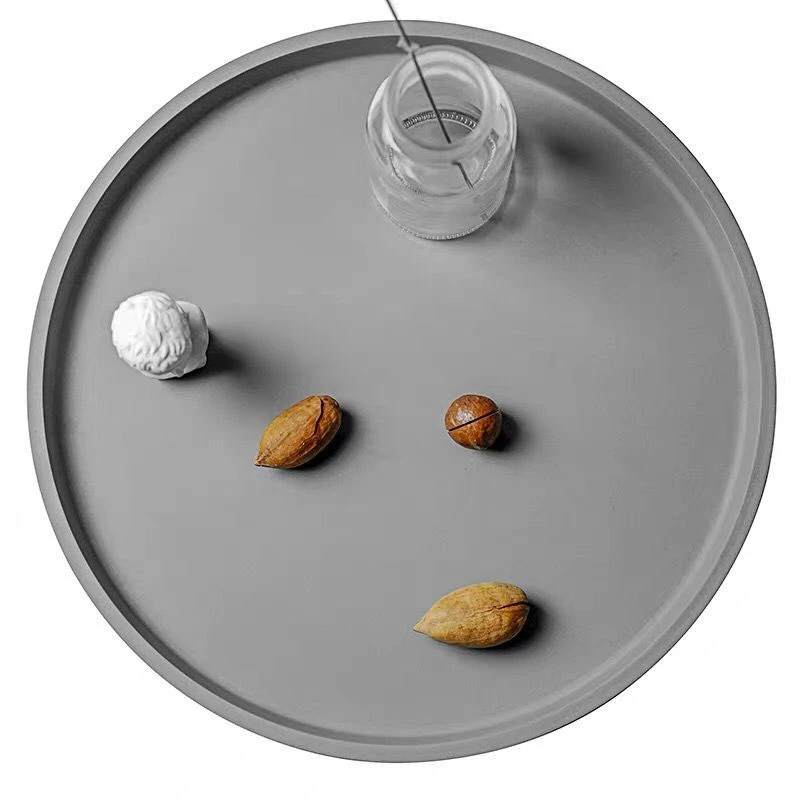 

25cm Round Concrete Candle Tray Silicone Mold Candle Tray home Decoration Succulent Potted Plant Tray Mold