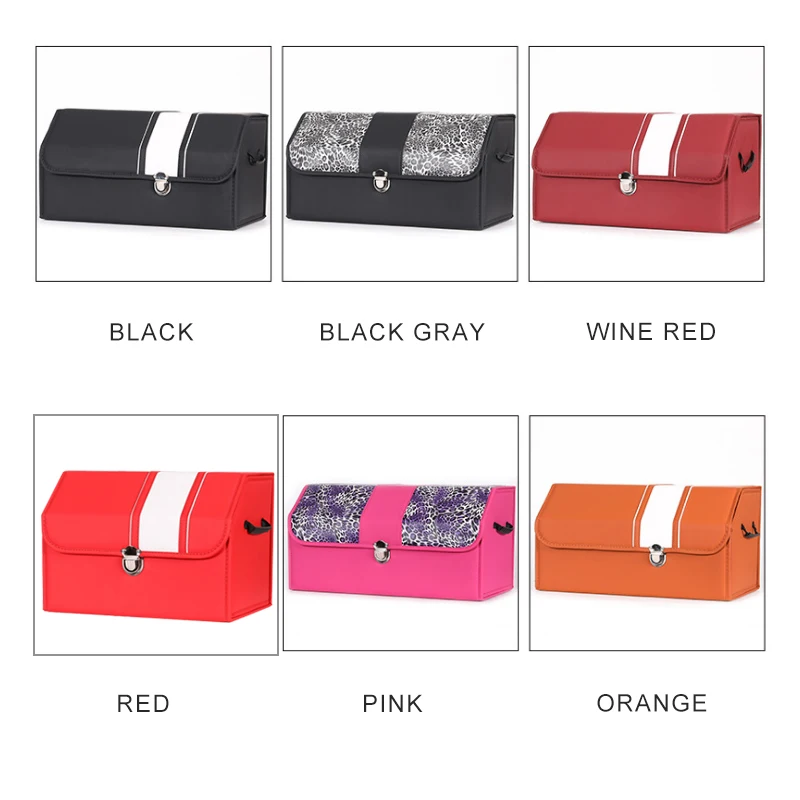 

Heavy Car Trunk Storage Box PP Board Waterproof Foldable Car Storage Bag Leather Finishing Box Organizer Trunk Stowing Tidying