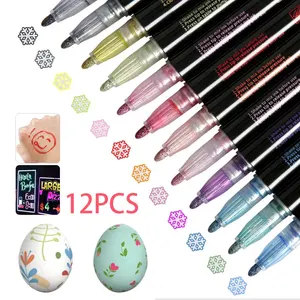 12pcs Double Line Pen Highlighter Fluorescent Marker Candy Color Student Multicolor Hand Note Pen For School Stationery Supplies