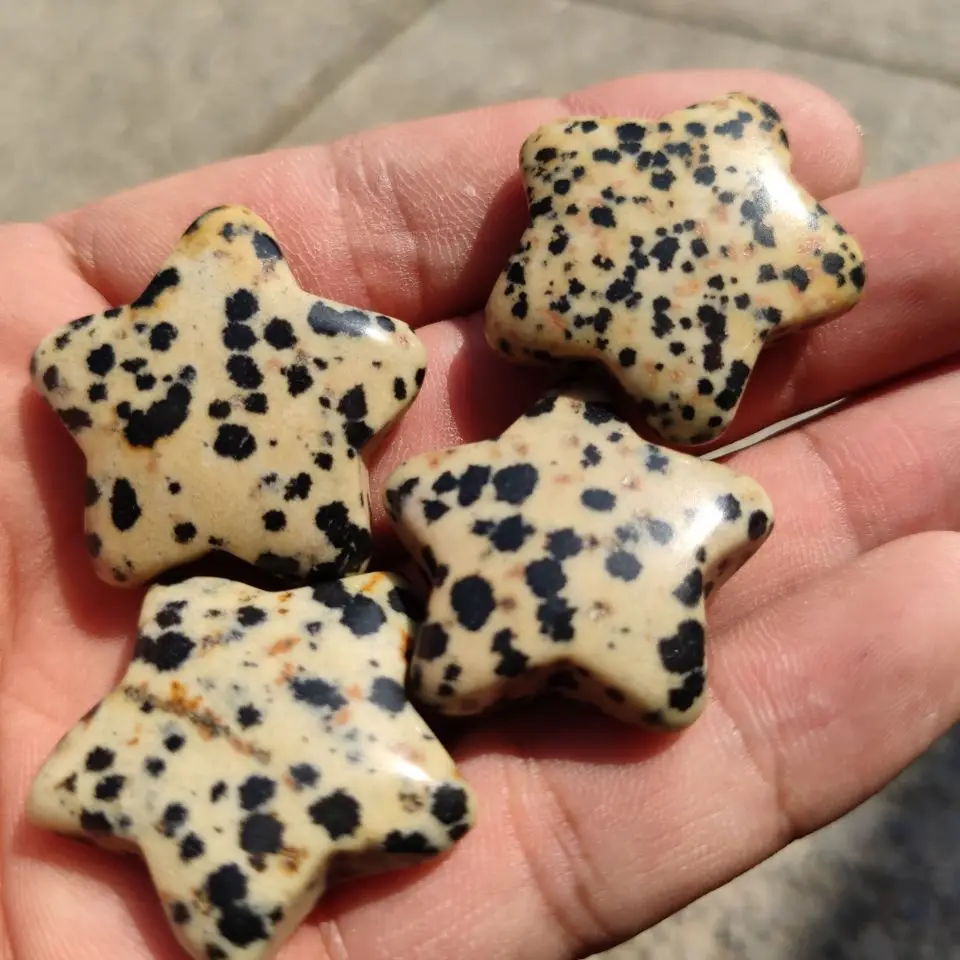 

4pcs Natural balmatin crystal hand-polished pentagram reiki healing decoration