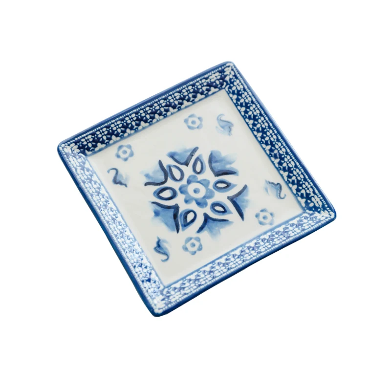 

Hand Painted Blue and White Sushi Food Plate Plate Dish Ceramic Tableware Table