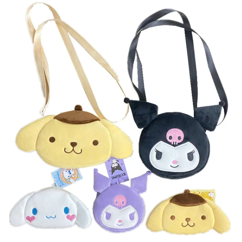 

Cartoon Kawali Kuromi Melody Cinnamoroll Messenger Bag Soft Stuffed Plush Toy Coin Purse Animal Plush Toy for Girls Kids Gifts