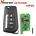 10 шт.лот XHORSE XKTO10EN для Toyota Style(Flip-4BTN) проводной универсальный пульт дистанционного управления брелок 4 кнопки для ключей VVDI