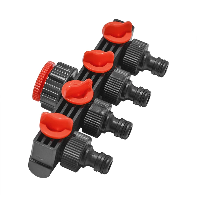 

Home Garden Hose Pipe Splitter Plastic Drip Irrigation Water Connector Agricultural 4 Way Tap Connectors