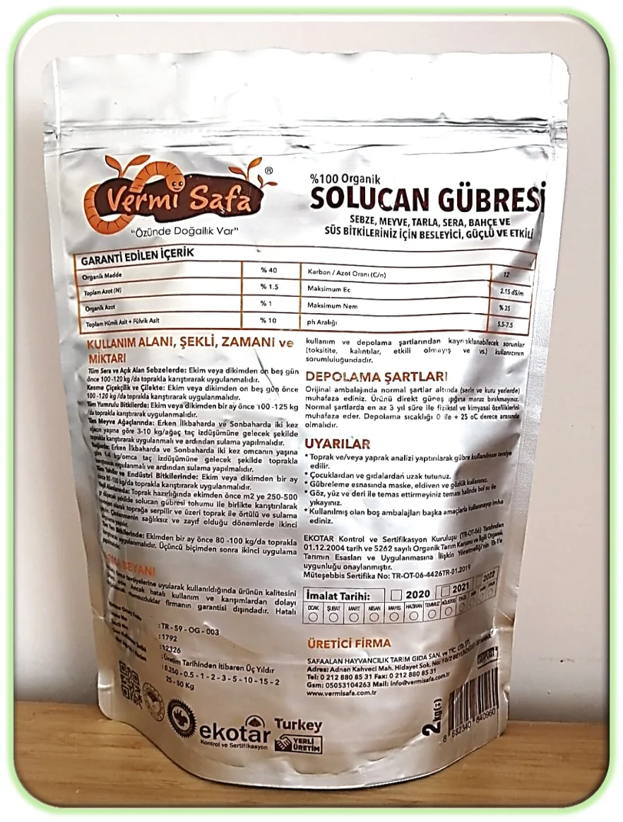 100 organic Vermisafa Solid Worm Gubresi 2 Kg Each Turn Field Greenhouse Bag Bahce Crops agaclarda Used. | Дом и сад
