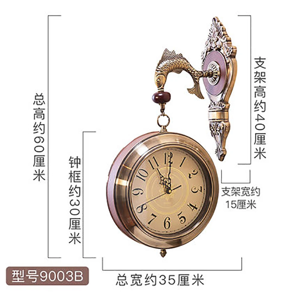 Металлические Двухсторонние настенные часы современный дизайн европейские