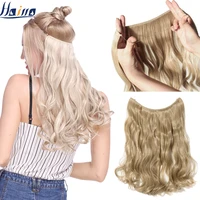 hairro 20 inches invisible wire synthetic no clips in one piece hair extension 60 colors false hair hairpieces for women