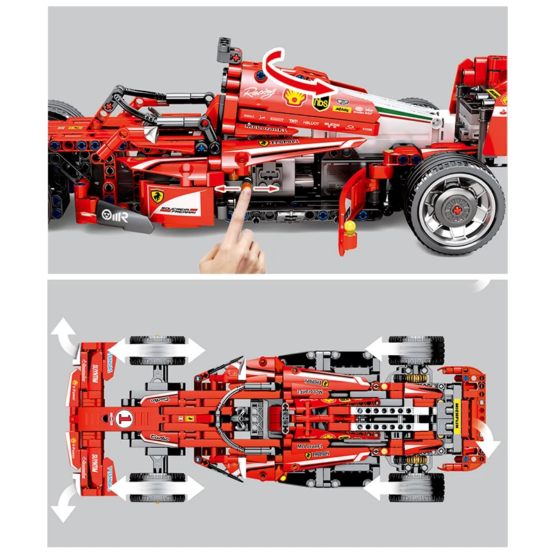 Technic F1 Racer RC гоночный автомобиль строительные блоки Fit Legoingly супер гонщик с мотором