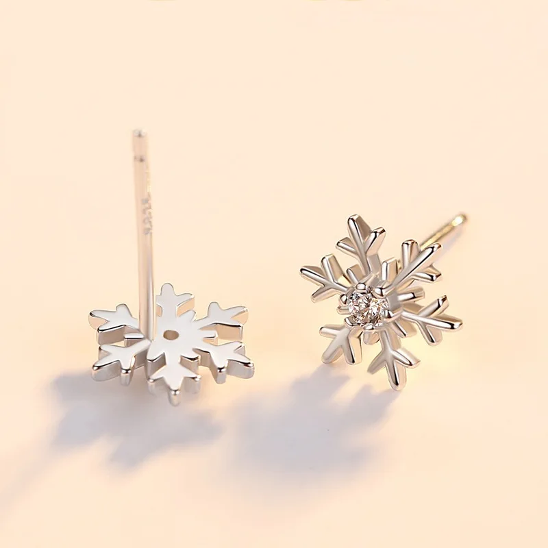 Skute Изящные крошечные серьги-гвоздики со снежинками для женщин модные ювелирные