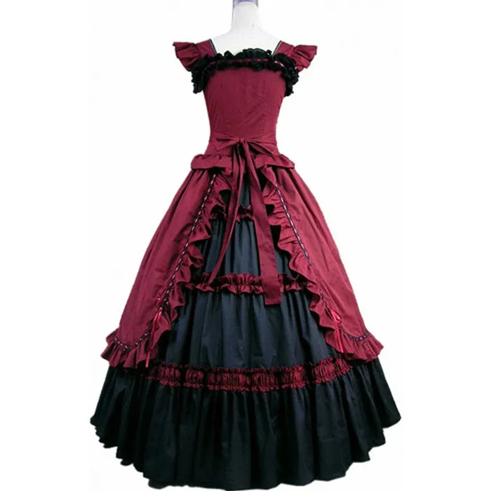 

new arrival short Sleeve Gothic Victorian Lolita Prom Dress Ball Gown Fancy Dress Halloween Party Costume
