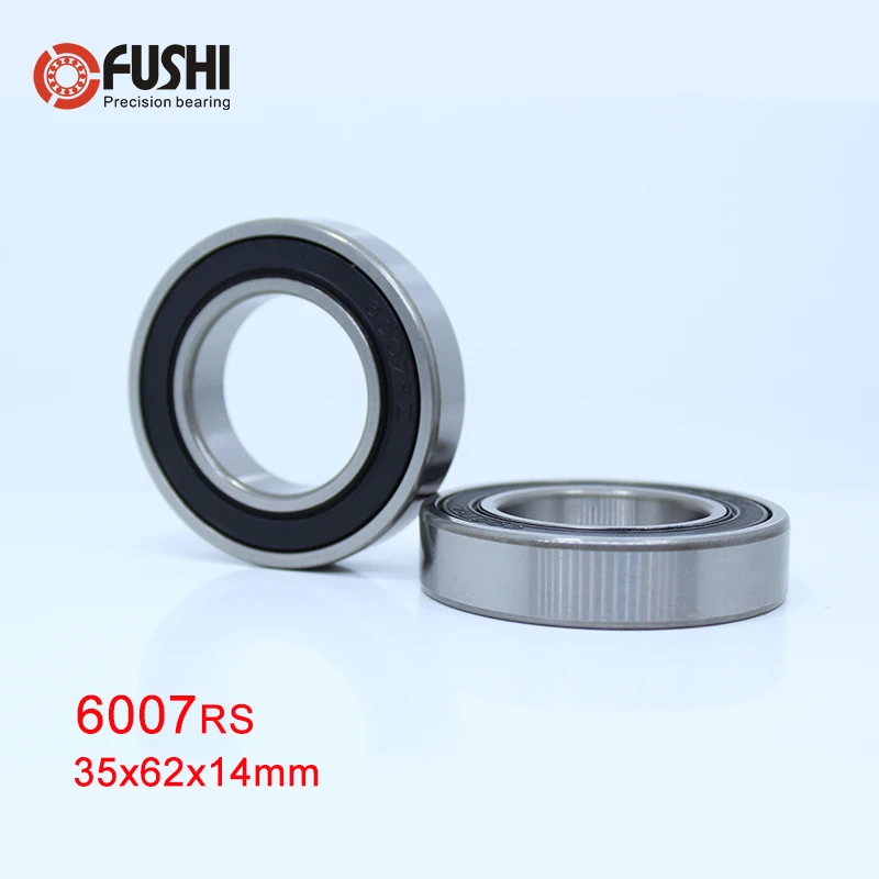 6007RS подшипник ABEC 3 2 шт 35*62*14 мм Глубокий паз 6007 2RS шарикоподшипники 6007RZ 180107 RZ RS EMQ