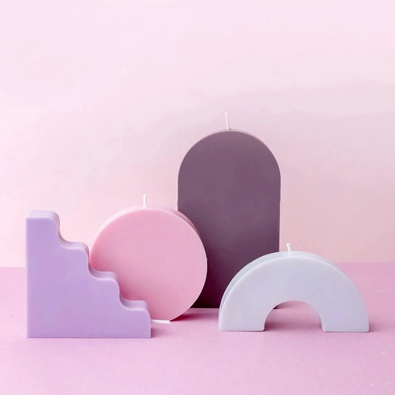 

New DIY Candles Molds Wax Candles Mold Aromatherapy Plaster Candle 3d Arch Mold Handmade Soy Cube Soap Molds Candles Mould