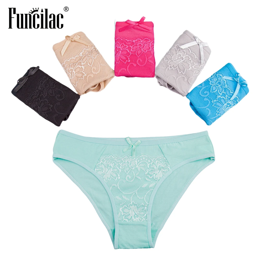 FUNCILAC хлопковые трусы для Для женщин пикантные нижнее белье одноцветное Цвет