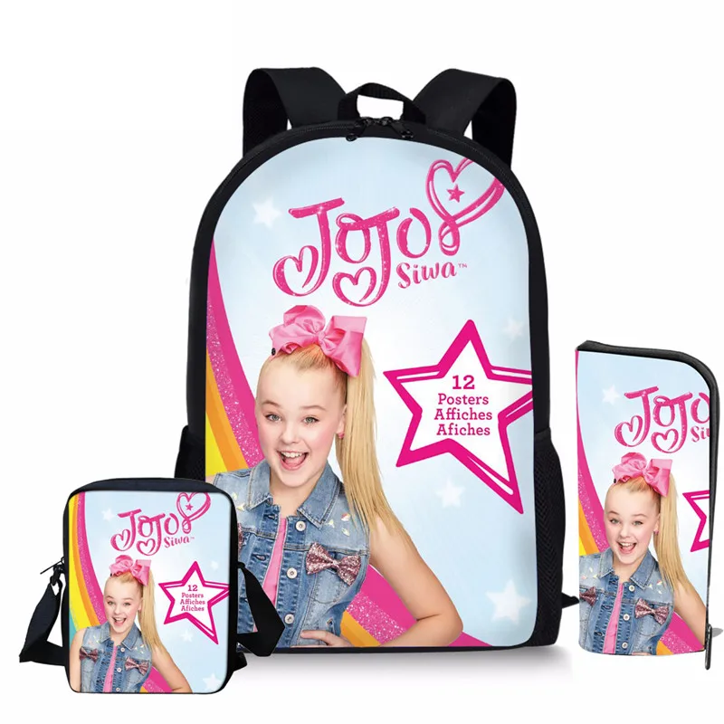 as pictures THIKIN 3 шт./компл. Superstar JOJO Siwa комплект школьных сумок для девочек Повседневная сумка для книг на заказ школьные сумки для подростков мальчиков студентов рюкзаки - Цвет: as pictures