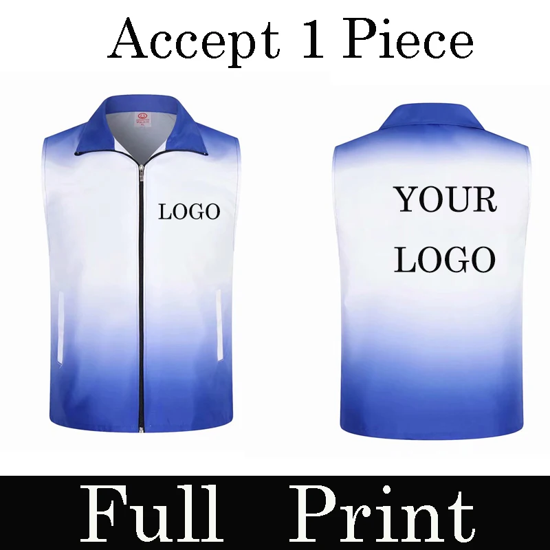 1 шт бесплатная индивидуальный дизайн градиент жилеты с принтом по всему размеру