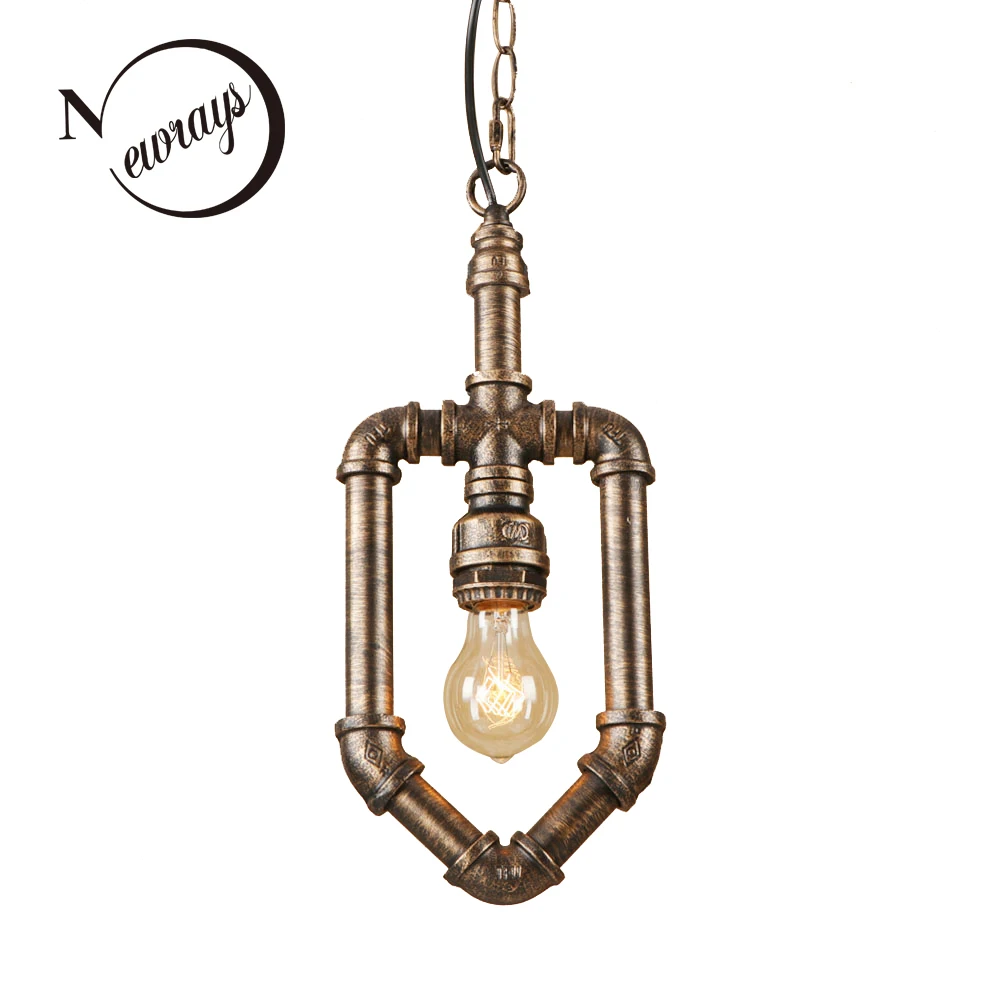 

Vintage iron painted brown retro hanging lamp LED lamp Pendant Light Fixture E27 220V For Kitchen dining room bed room cafe bar