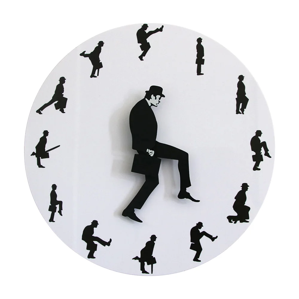 Funny Walking Silly Walks Novelty Wall Clock Watch Ministry of Comedy TV Series Home Decor Silent Non Ticking Clock For Bedroom