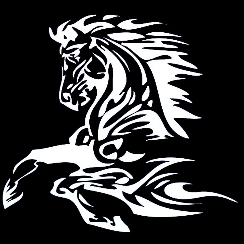 

Car Sticker Animal Tattoo Horse Fashion Waterproof PVC Decal Car Sticker Black/Silver Car Accessories 16.6cm*15.4cm