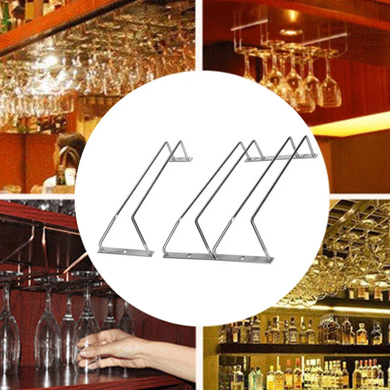 Полезный стеклянный шкаф для вина из нержавеющей стали подвесная вешалка бара