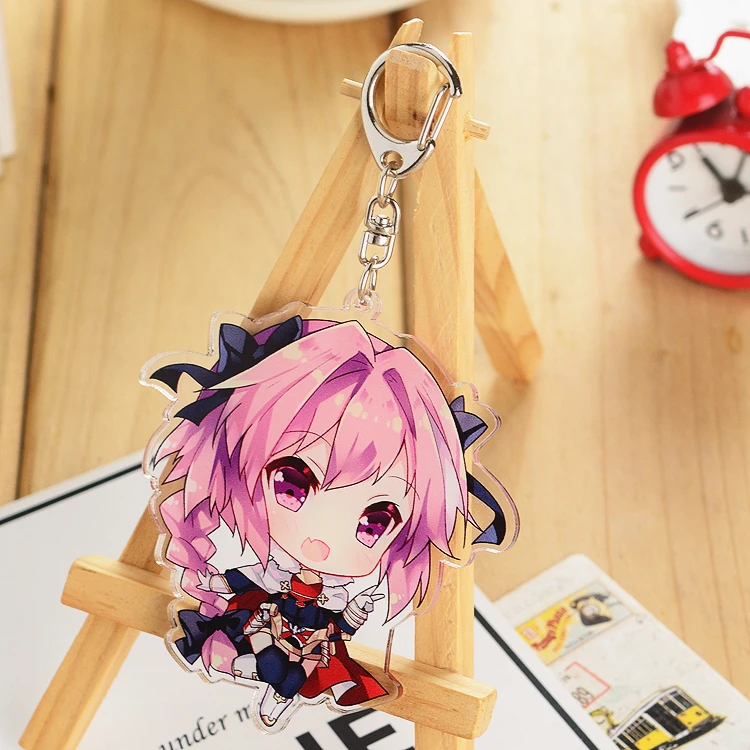 Аниме FGO Судьба Апокриф Джоан дАрк Астольфо Сэйбер косплей Акриловый брелок-подвеска для телефона Подарочный кольцевой карабин Резать Рождественские подарки.