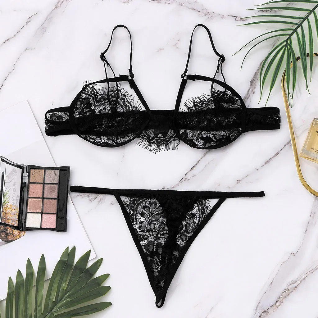 

2 шт., сексуальное нижнее белье, женский кружевной бюстгальтер стринги Холтер Бикини Набор соблазнительное нижнее белье Эротическое Нижнее ...