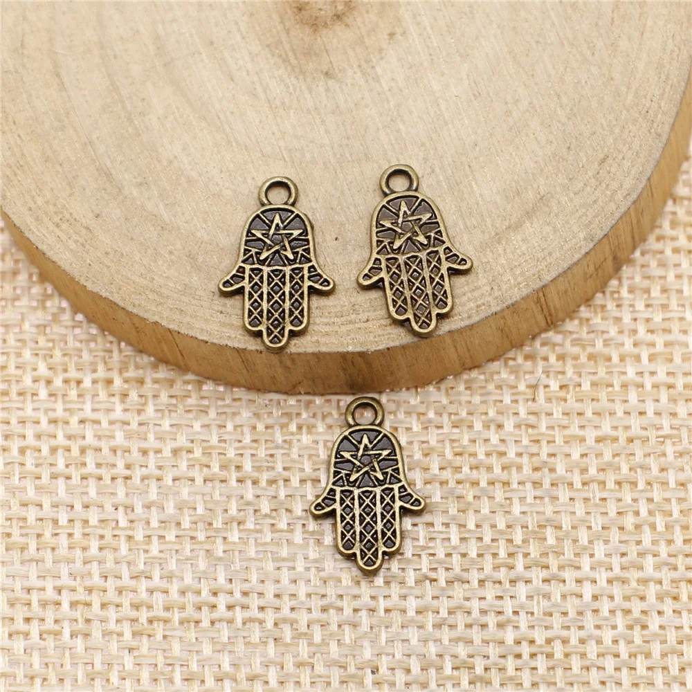 

free shipping 130pcs 16x10mm antique bronze palm charms diy retro jewelry fit Earring keychain hair card pendant accessories